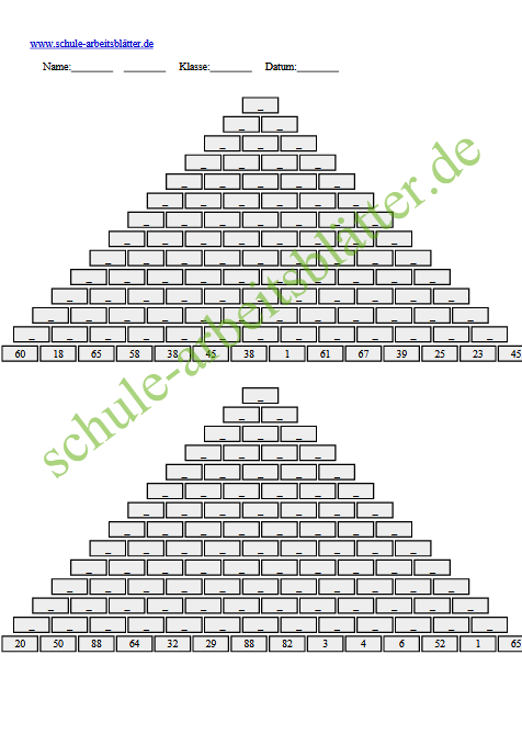 Icon von PDF Datei Arbeitsblatt - Rechenpyramide - Rechenmauer zum Download Bereich.