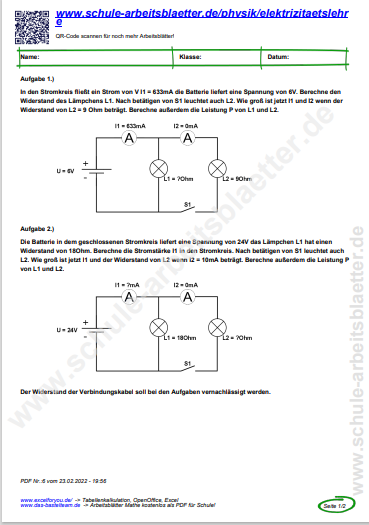 Elektrizitaetslehre / Stromkreis / Verzweigter-stromkreis