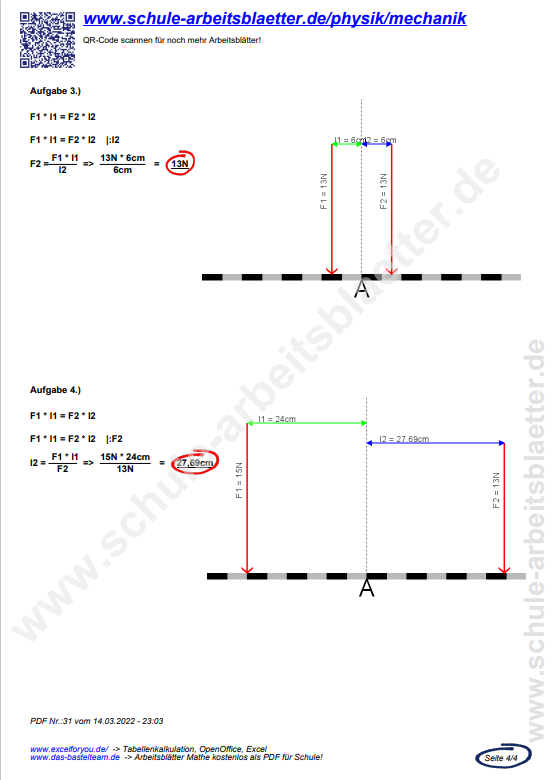 Mechanik / Hebelgesetz / Zweiseitiger-hebel